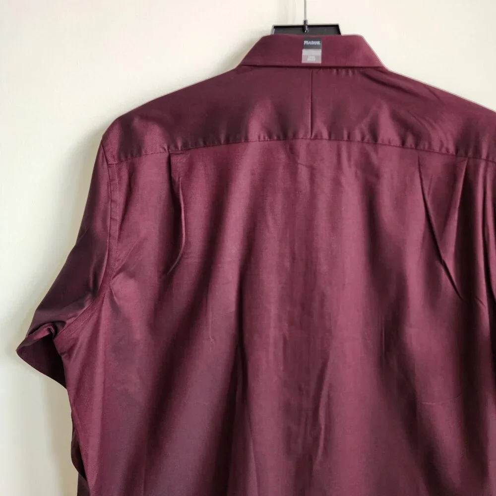 18.5 36/37 Red Wine Dress Shirt Traditional Fit Dark Jos A Bank New Solid Mens - Picture 16 of 16